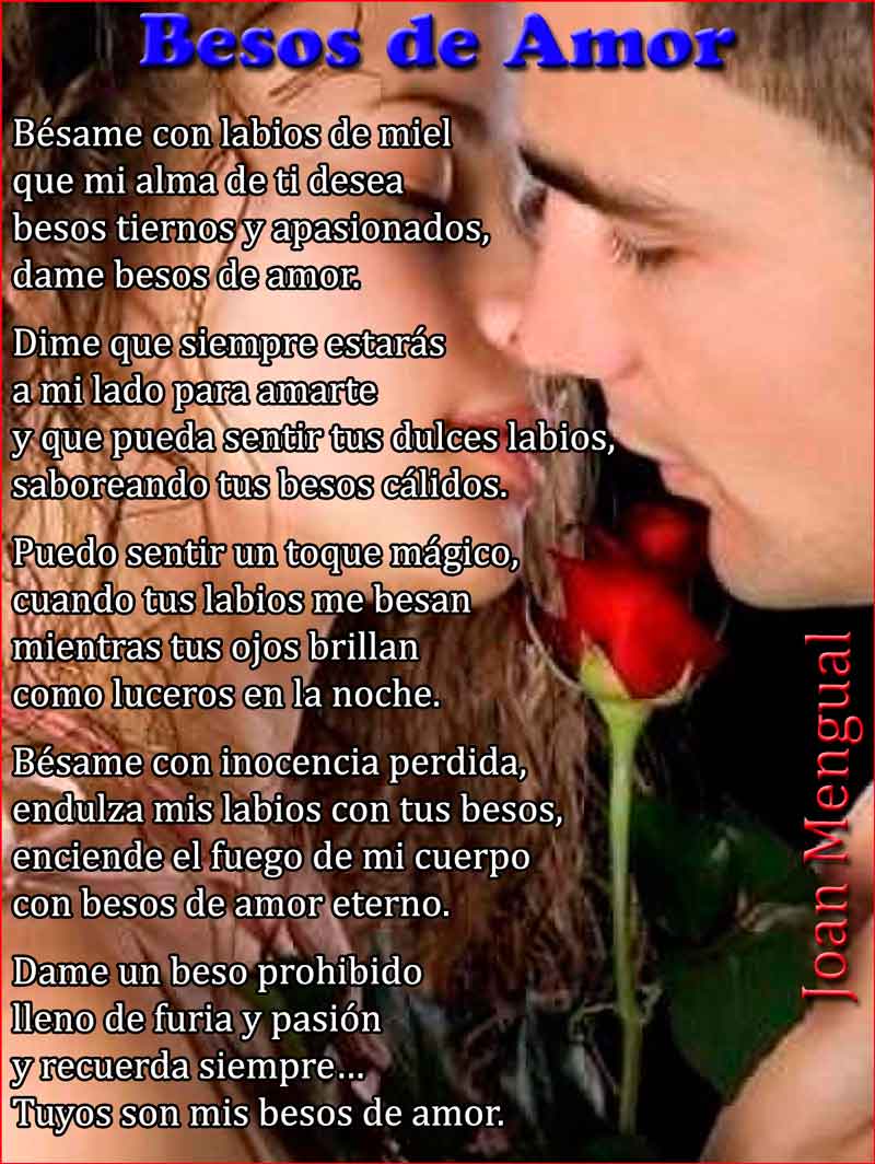 Besos de amor poema romántico- Poemas de amor.